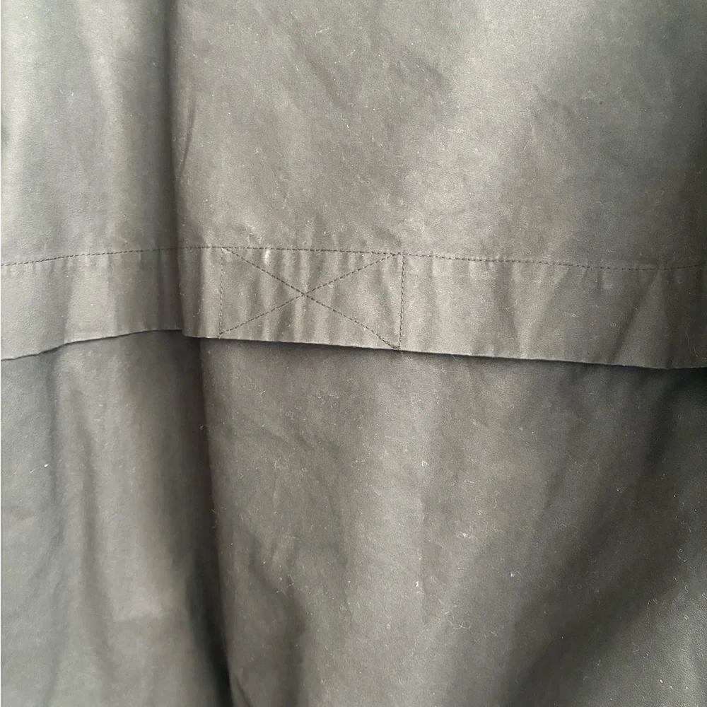 Massimo Dutti Black Utility Trench Field Jacket with Brown Corduroy Collar - Picture 5 of 5